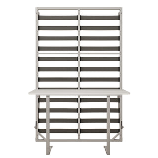 Queen Size Cabinet Wall Bed Mechanism With Desk Panel - Gray
