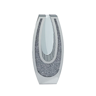 U - Shaped Floor Vase With Shattered Diamond Mirror Surface