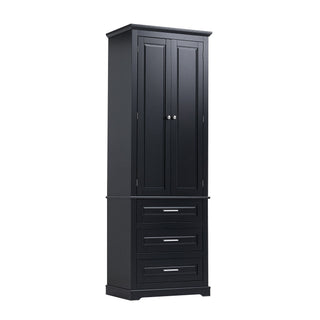 Tall Storage Cabinet With 3 Drawers For Bathroom