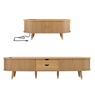 TV Stand & Coffee Table Set With Charging Station