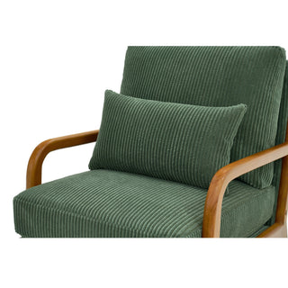 Upholstered Armchair With Back Support Pillow