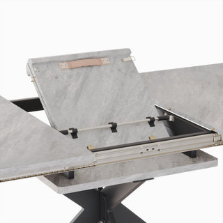 Modern Extendable Dining Table Set With Soft Padded Armless Chairs