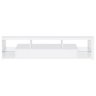 Lance - 2 Drawer TV Stand With Shelves - Gloss White