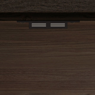 Glass Door Display Case With 2 Drawers And Adjustable Shelf