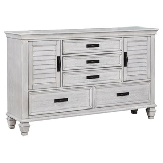 Lockeford - 5 Drawer Dresser With Side Cabinets - White
