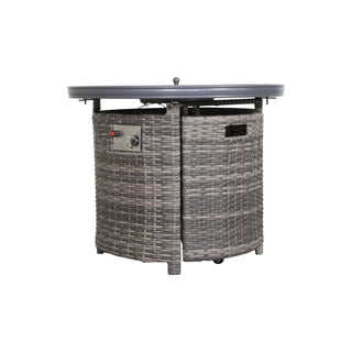 Wicker Outdoor Lounge Set With Cushions And Fire Pit