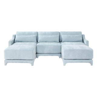 Stylish Sofa With Ottoman And Lumbar Pillows, Ergonomic Design