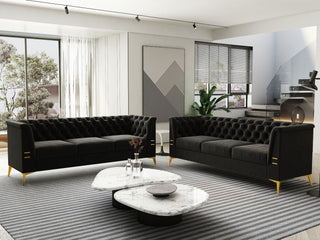 Luxurious Sofa With Legs, Modern Chesterfield Design, Tufted Upholstery, 3 Seat Couch For Living Room And Office