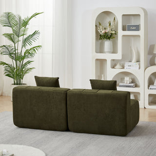 Modular Sectional Sofa With 2 Pillows, Symmetrical Design