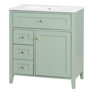 Bathroom Vanity With Sink, 3 Drawers And Adjustable Shelf, Freestanding Storage Unit