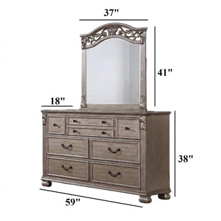 Dresser And Mirror - Antique Silver