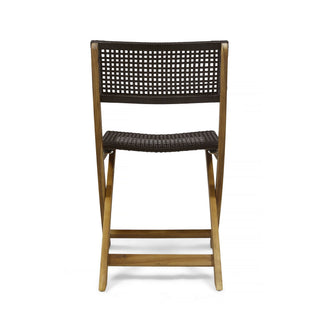 Bistro Foldable Chair With Wicker Backrest