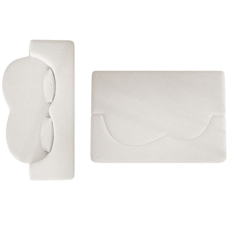 Modern Floor Sofa, With 2 Pillows, Convertible Teddy Fabric Foam Filled Bed