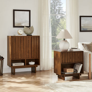 Nightstand With Hidden Charging Station USB Ports & Outlet Hole