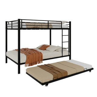 Bunk Bed For Kids, Convertible Frame With Ladders & Guardrail