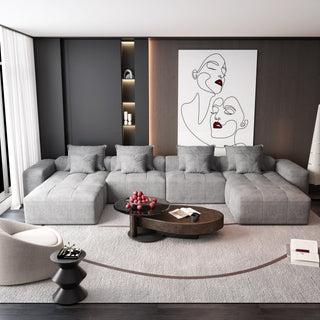 Modern Oversized Diy Combination Modular Sectional Sofa With Pillows