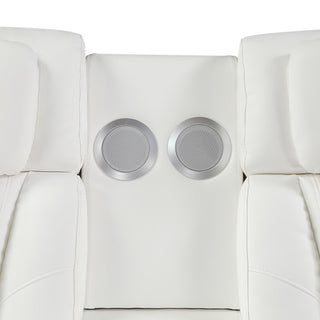 Electra - Power Reclining Loveseat With Power Headrests, Console, Speakers, Massage, LED Lighting And USB Control
