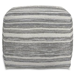 Carina - Square Woven Pouf - Black White