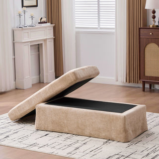 Wide Modern Upholstered Ottoman Foot Stool