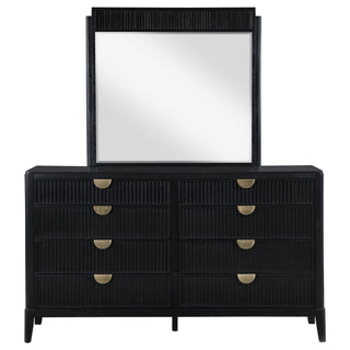 Ennis - 8 Drawer Dresser With Mirror - Black