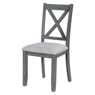 Foldable Dining Set For 6 With 4 Chairs And Bench, Space Saving Design - Gray