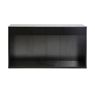 Fluted Console Table With 3 Drawers, Long Sofa Table Behind Couch For Living Room - Black