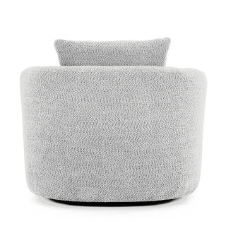 360° Swivel Barrel Sofa Chair With Throw Pillow, Upholstered Accent Chair