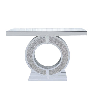 O - Shaped Console Table For Living Room - Silver