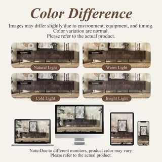 78" TV Stand With Storage Cabinets For Living Room - Walnut