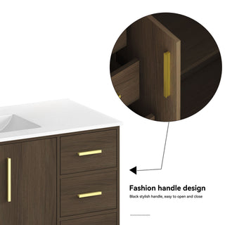 Bathroom Vanity With Abundant Storage 2 Soft Close Doors And 9 Drawers