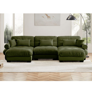 Super Comfort Oversized Modular Sectional Sofa With Movable Ottoman