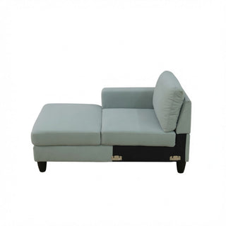 L - Shaped Sectional Sofa With Left Chaise & Ottoman - Pale Green
