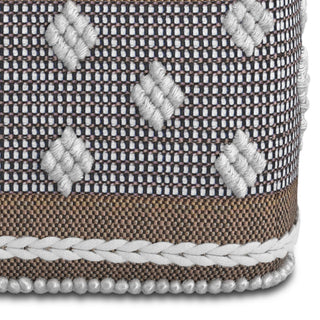 Mapleton - Outdoor / Indoor Pouf - Beige Gray / White