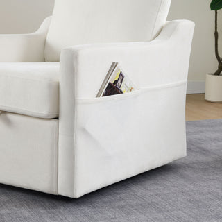 Swivel Arm Chair With USB Type-C Charging And Book Pocket