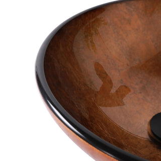 Artistic Tempered Glass Vessel Sink With Pop Up Drain