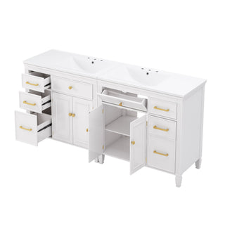 2 Piece Freestanding Bathroom Vanity Set With Sink Top, Reversible Dual Layout