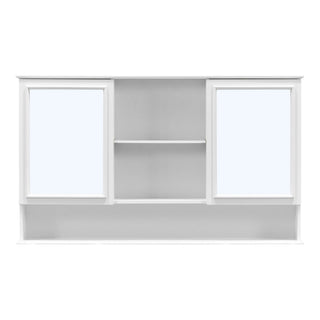 Wall Mounted Bathroom Medicine Cabinet With Double Mirrored Doors
