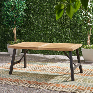 Outdoor Dining Set With 2 Bench And 1 Dining Table - Light Brown