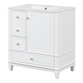 Freestanding Bathroom Vanity With Sink, Soft Close Door, 3 Drawers