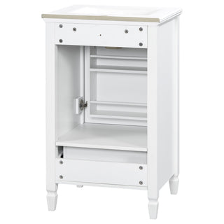 Freestanding Bathroom Vanity With Sink, Soft Closing Door, Drawer Storage - White