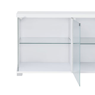 Chandra - 70" TV Stand With LED - Glossy White