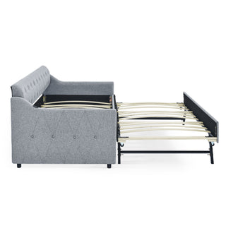 Size Upholstered Daybed With Trundle And USB Charging Armrest