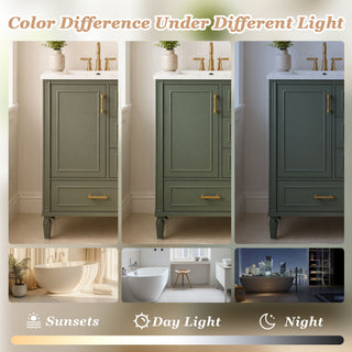 Modern Bathroom Vanity With Sink, Soft Close Doors, 3 Drawers