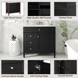 Bathroom Vanity With Top Sink, 2 Drawers And Tip Out Drawer