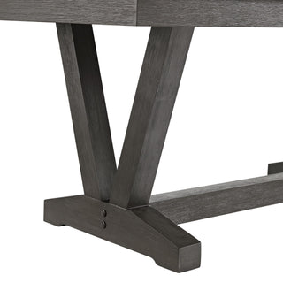 Everdeen - Dining Table With White Faux Marble Top - Charcoal
