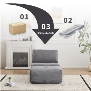Single Chaise Longue With Movable Ottoman For Living Room