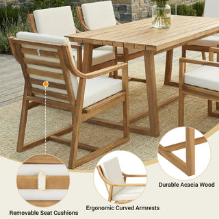 7 Piece Modern Outdoor Dining Set, Patio Furniture