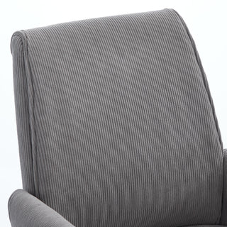 Ergonomic Mid-Back Office Chair With Striped Fabric - Gray