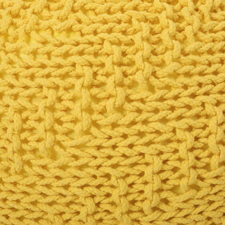 Bordeaux - Knitted Round Pouf Ottoman