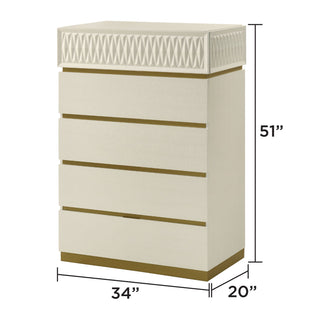 Stanley - 5 Drawer Chest With Crocodile Texture - Gray